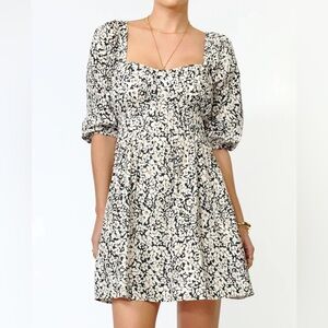 Greylin Ellie Pintucked Poplin Mini Floral Dress